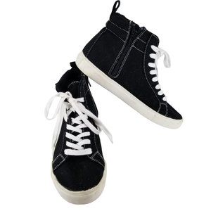 Wild Fable High Top Shoes Sneaker Tennis 7.50 Fabric Black White Lace Goth Punk